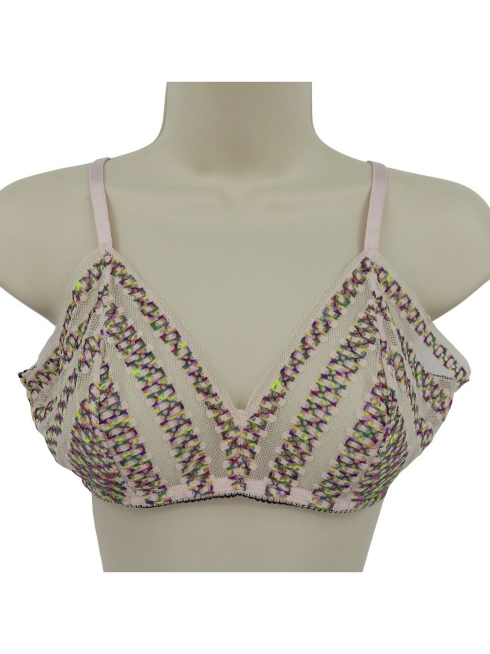 Calvin Klein Women Medium Multicolor Wireless Unlined Sheer Mesh Bralette Bra